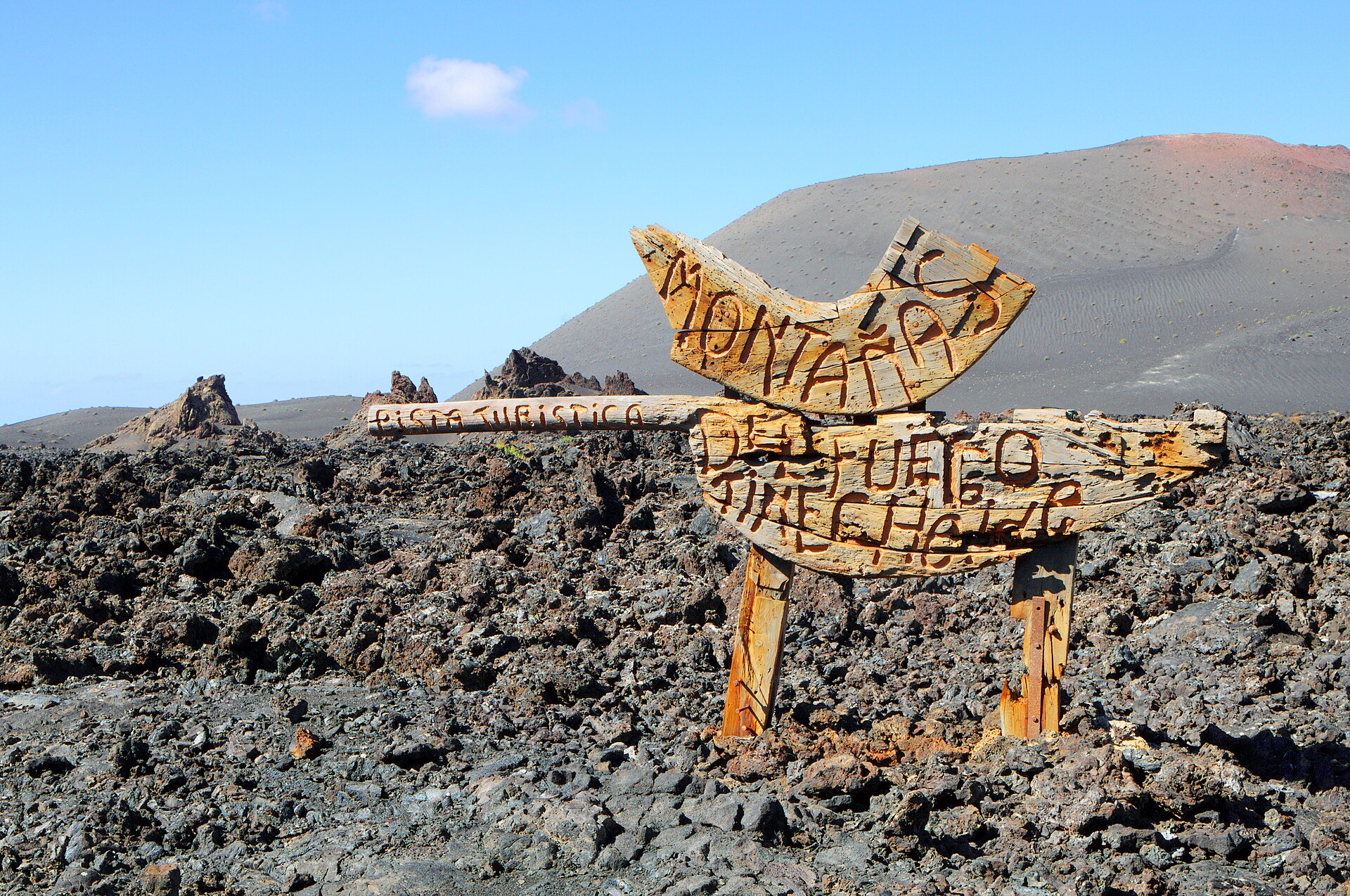 Señal del diablo de César Manrique en el Parque Nacional de Timanfaya, Lanzarote
